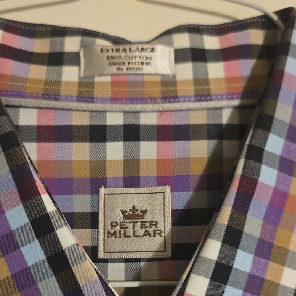Peter Millar Men's Colorful Plaid Button Down Shirt - Picture 2 of 2
